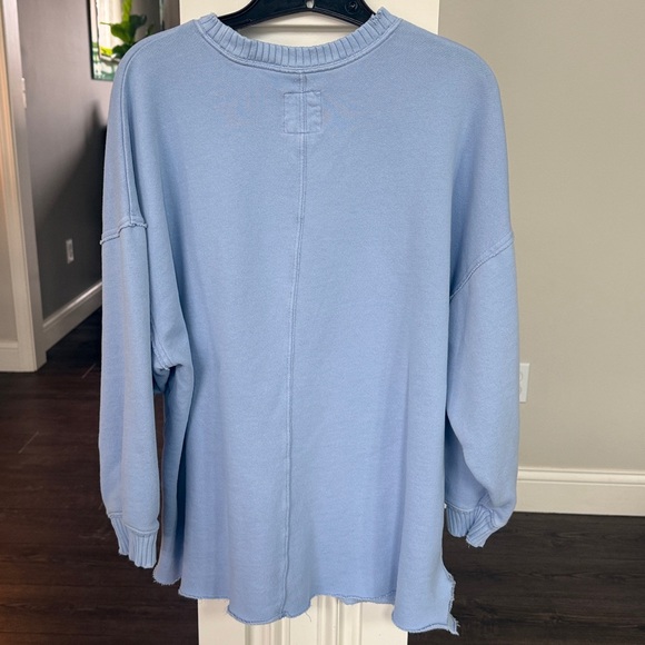Aerie Soft Blue Knit crewneck sweatshirt Like New Medium - Picture 4 of 9